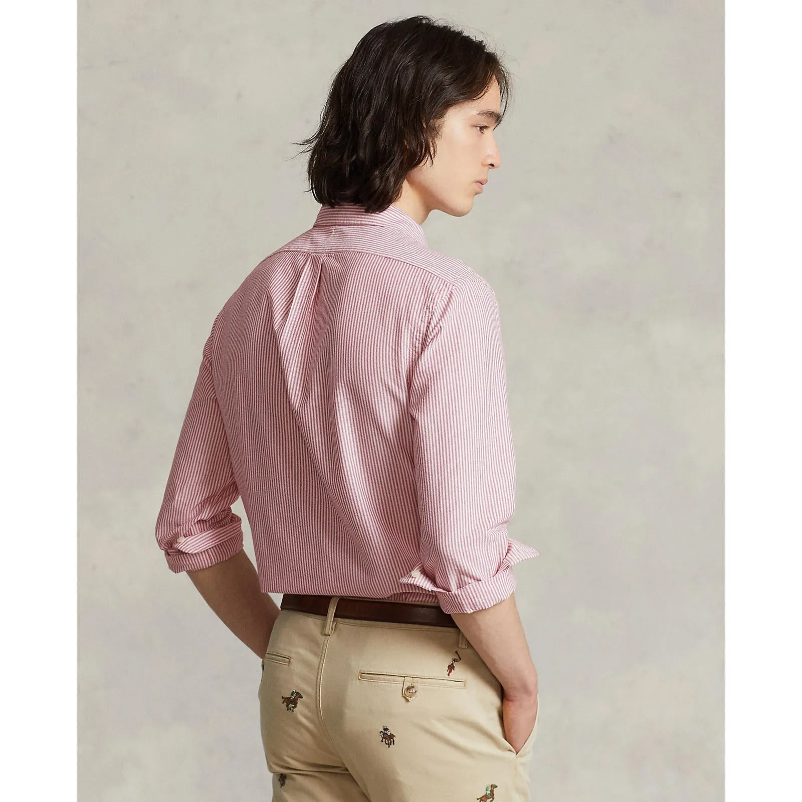Oxford Shirt - Stripe - Burgundy / White