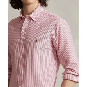 Oxford Shirt - Stripe - Burgundy / White