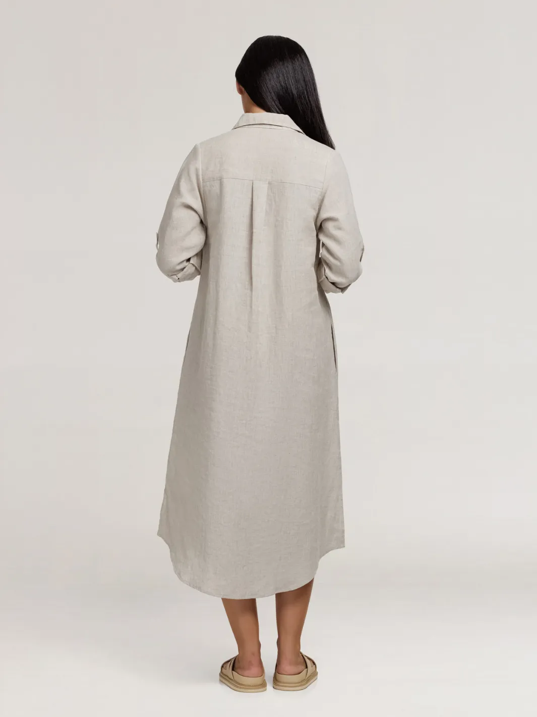 Paloma Linen Shirt Dress Flax