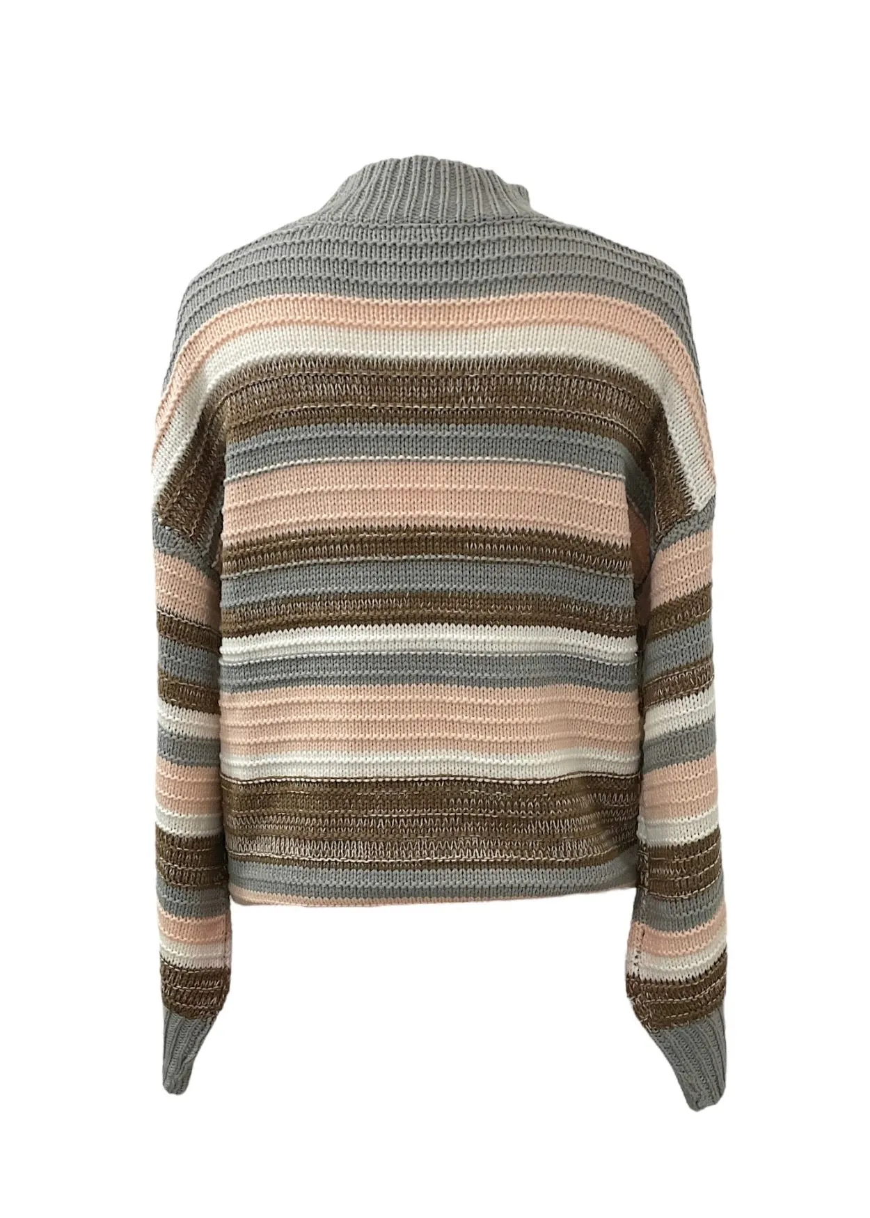 Pastel Strips Sweater mock neck