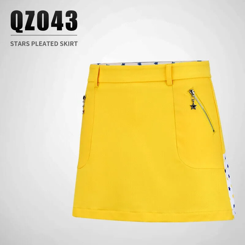 PGM Golf Skirt Sets Women Short Sleeve shirt Slim Pleated Skirt.