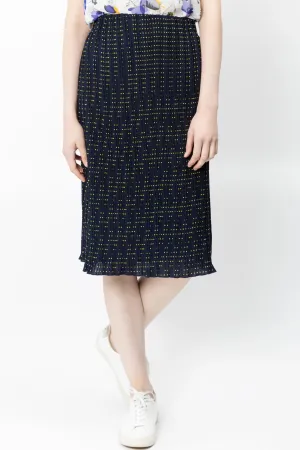 Pleated Skirt With Polka Dot Print