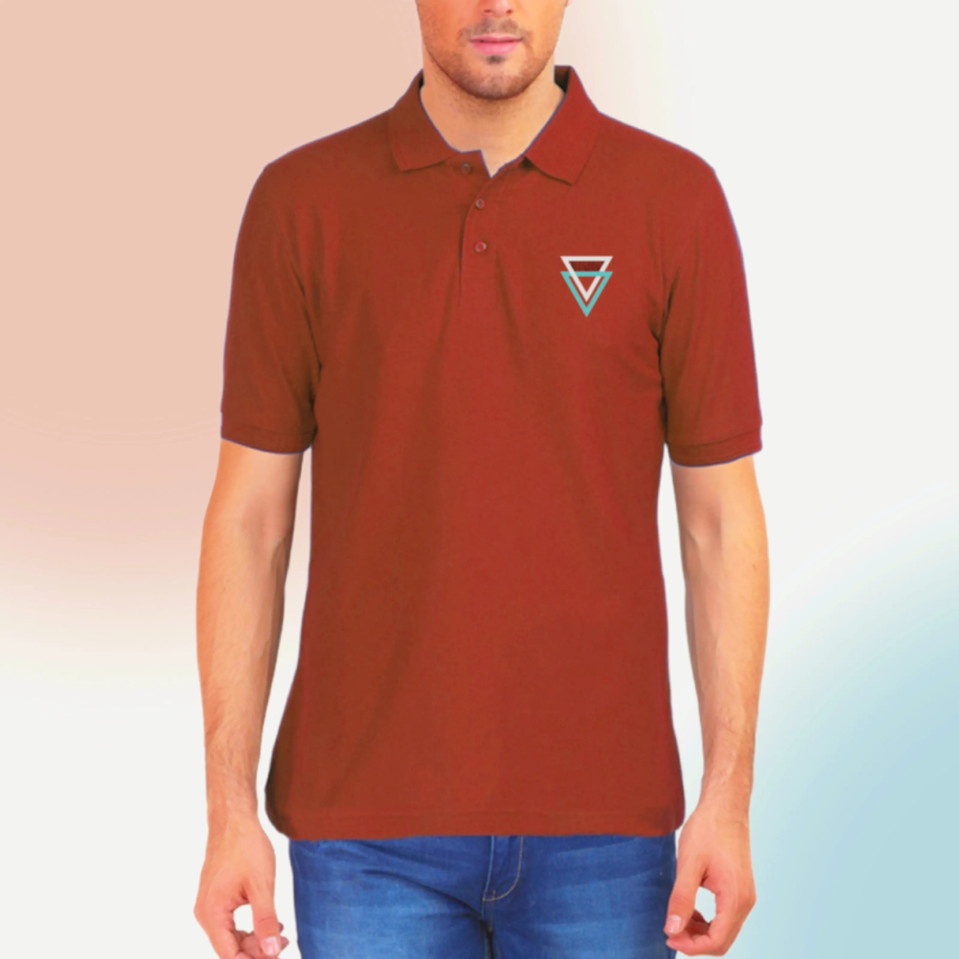 Polo T-Shirt Twin Triangle Design D23