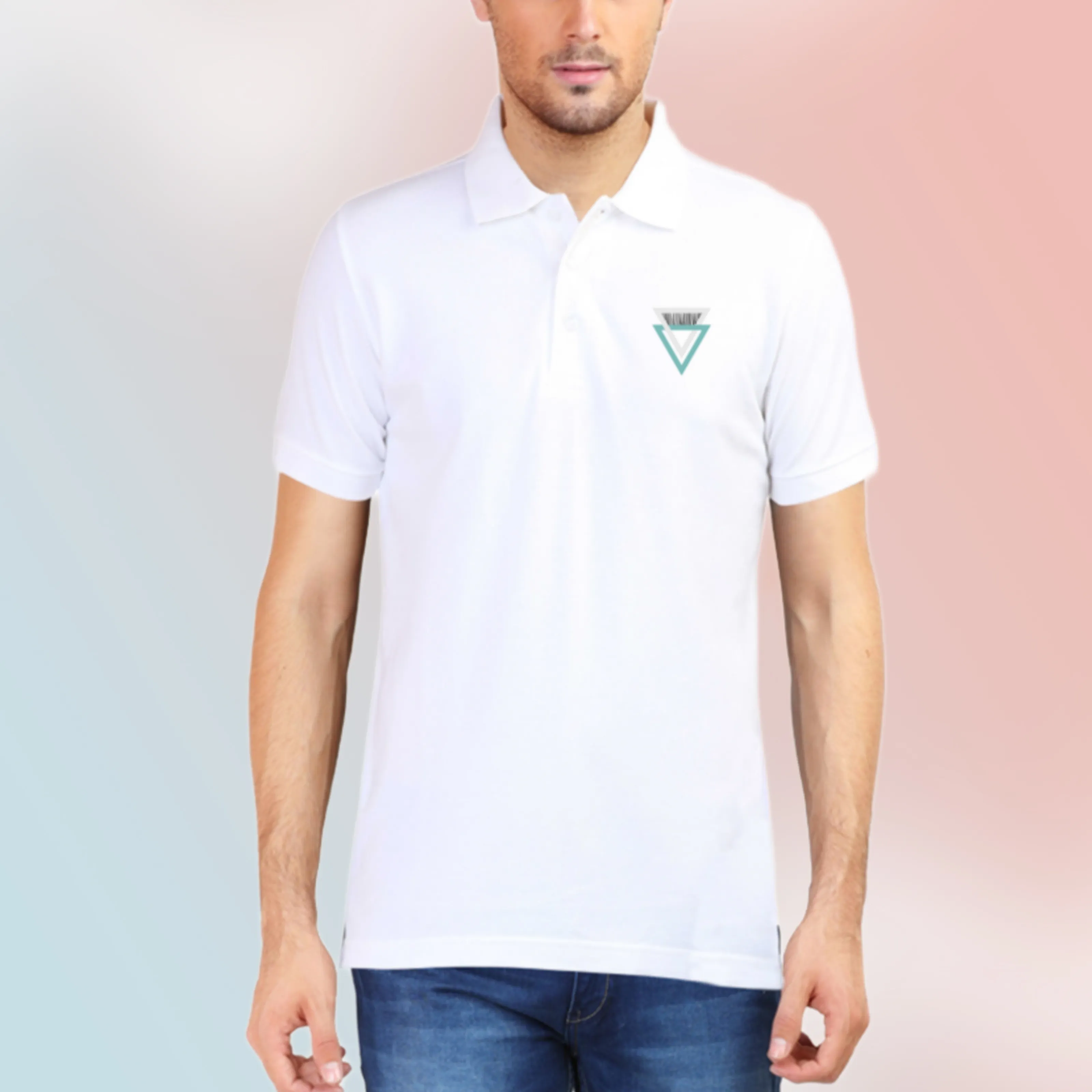 Polo T-Shirt Twin Triangle Design D23