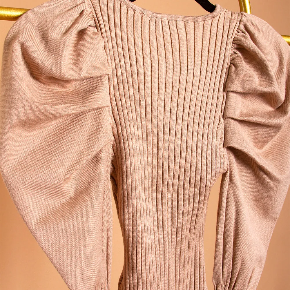 Puff Sleeve Knit Bodysuit