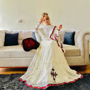 Red design simple habesha dress habesha kemis