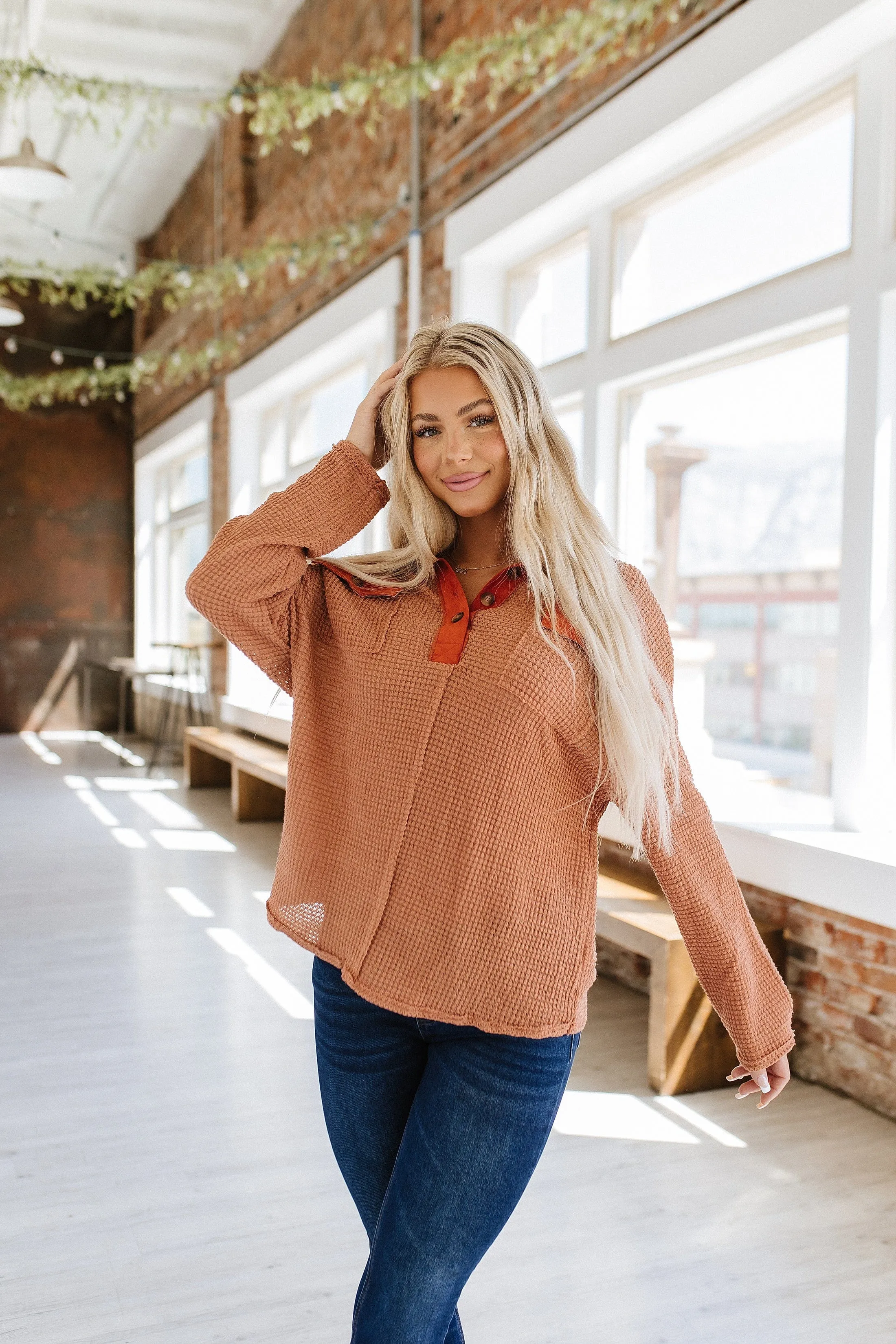 Reese Waffle Knit Button Up | S-XL | PRE ORDER