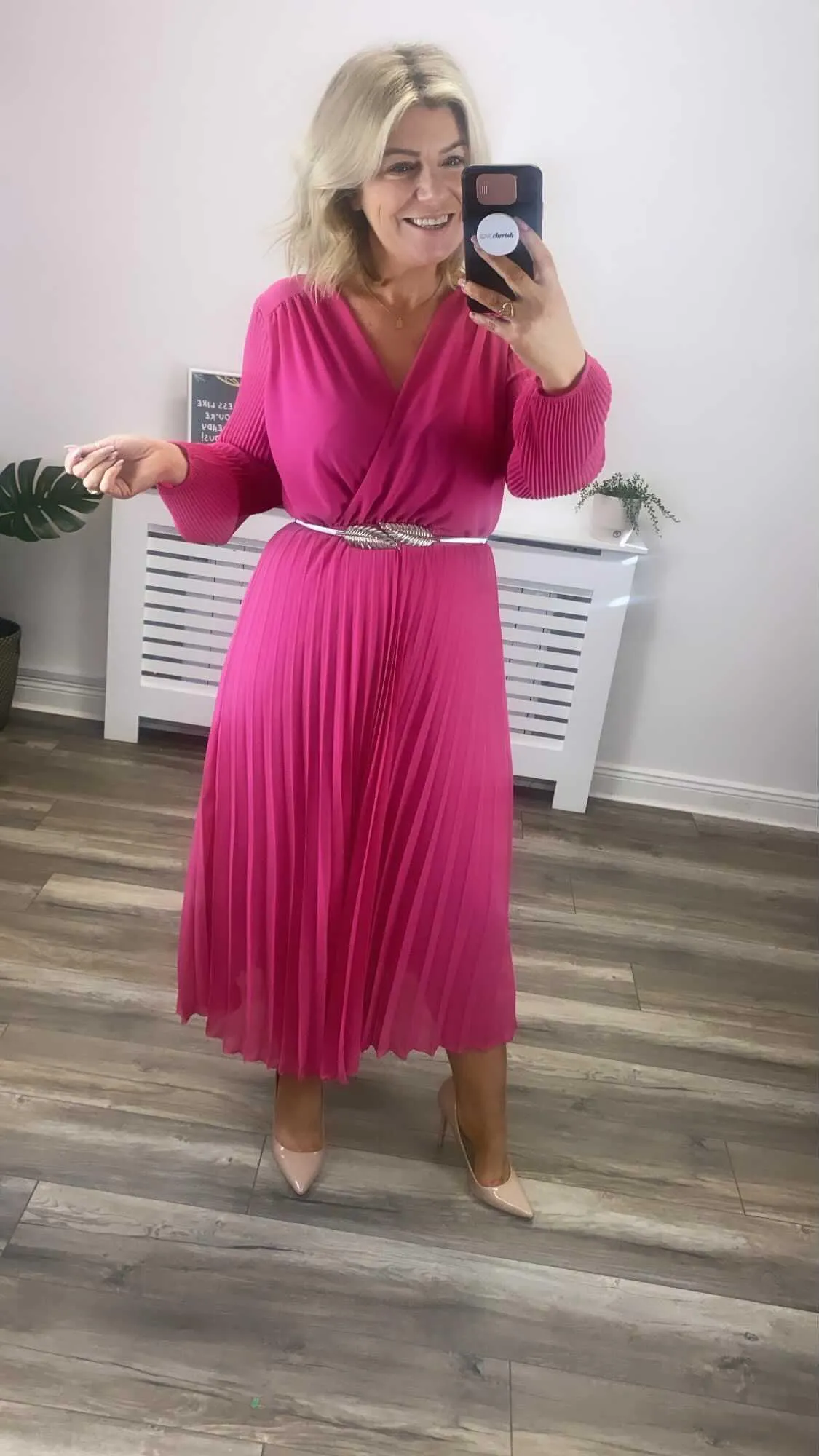 Saoirse Midi Dress (Pink)