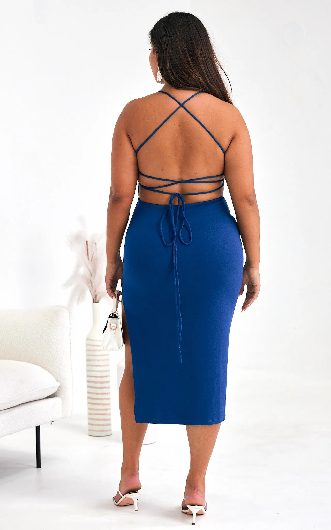 Saunders Midi Dress - Blue