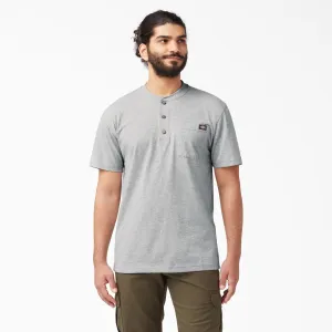 Short -Sleeved Shirt - Dickies Short Sleeve Heavyweight Henley T-Shirt, Heather Grey, WS451HG
