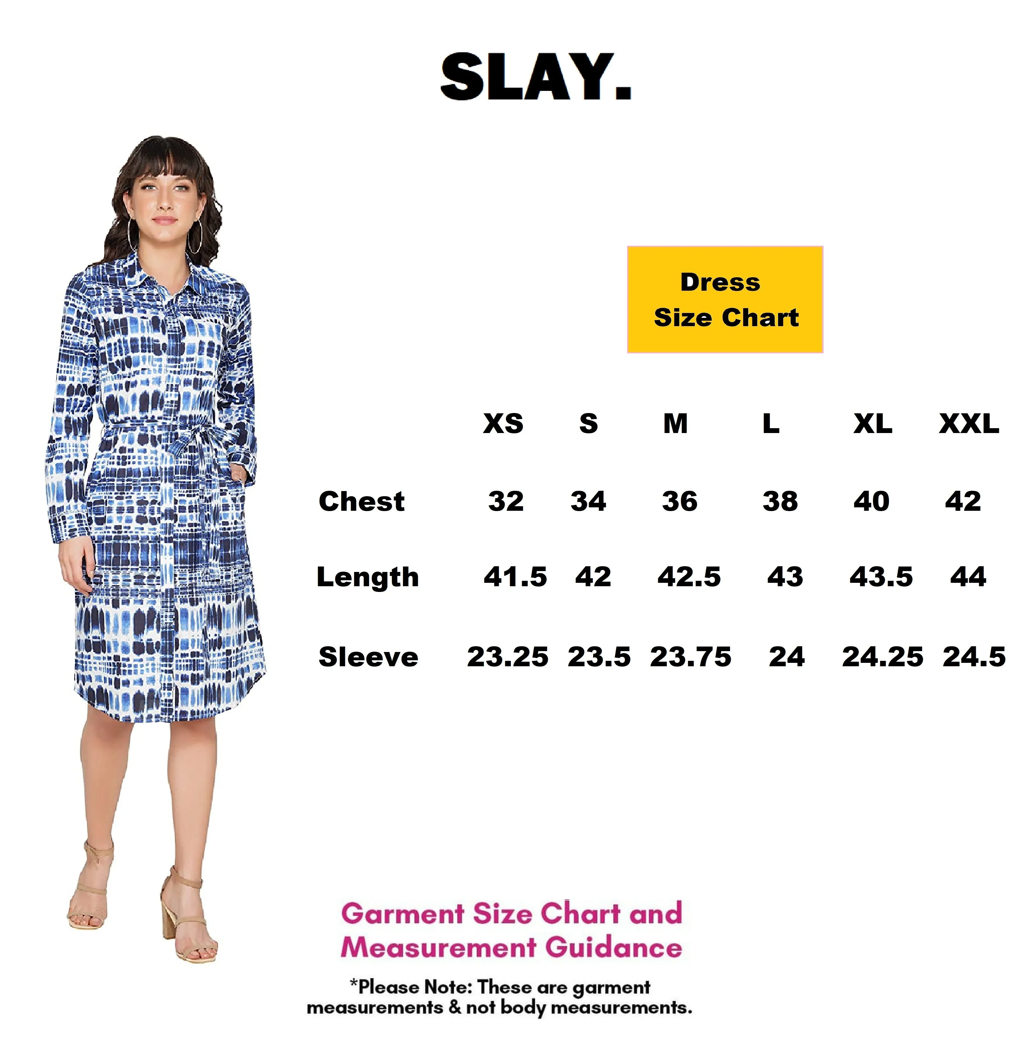 SLAY. Women's Blue Tie-Dye Print Shirt Dress With Roll Up Sleeves