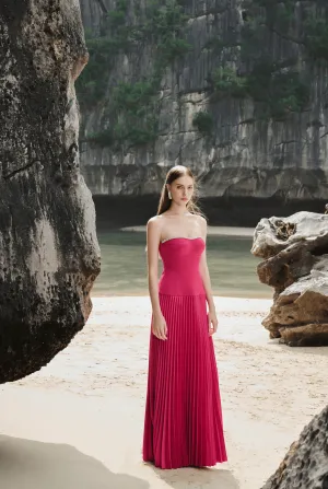 Spaghetti Strap Pleated Maxi Dress