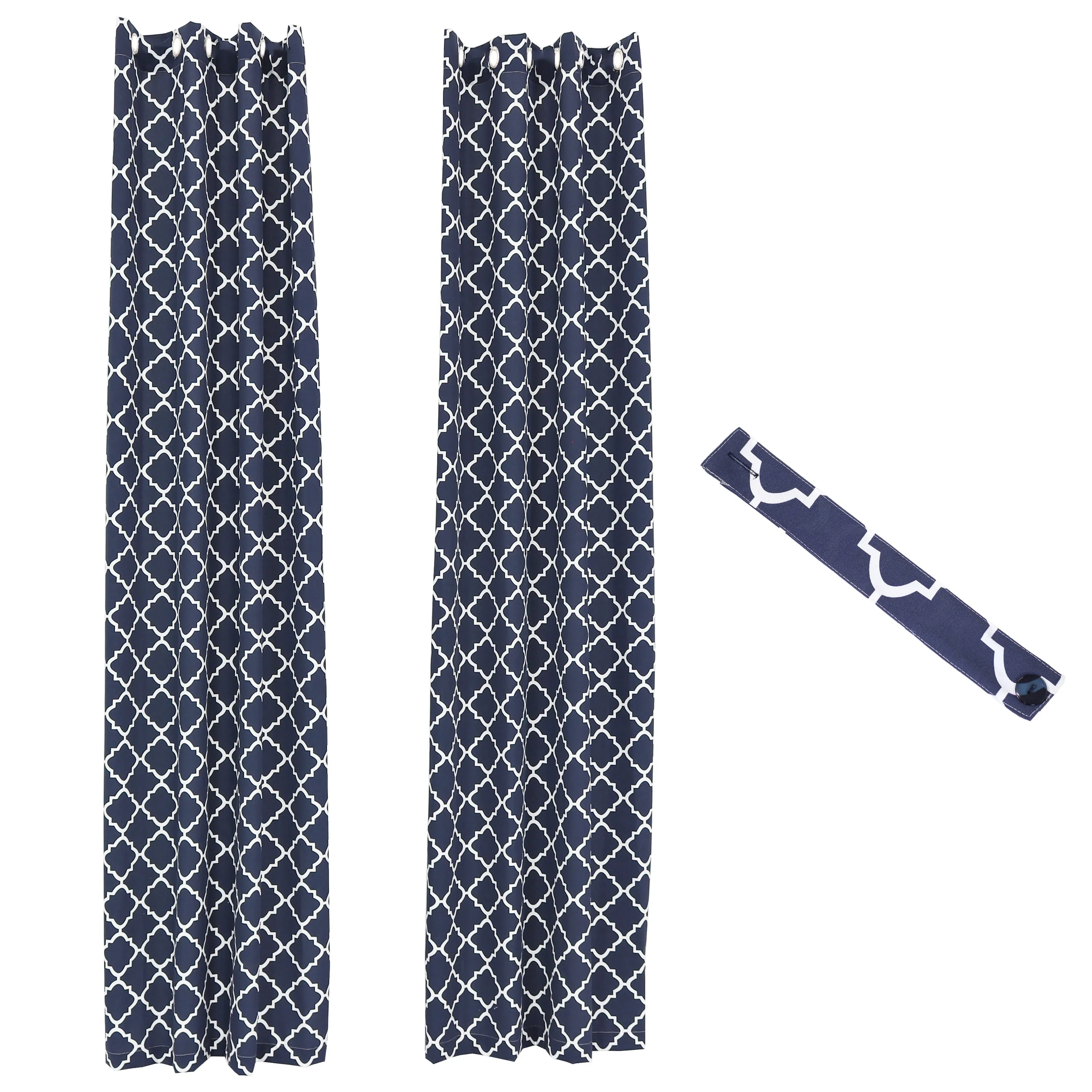 Sunnydaze Designer Eyelet Outdoor Curtain Panels - 52" x 108"