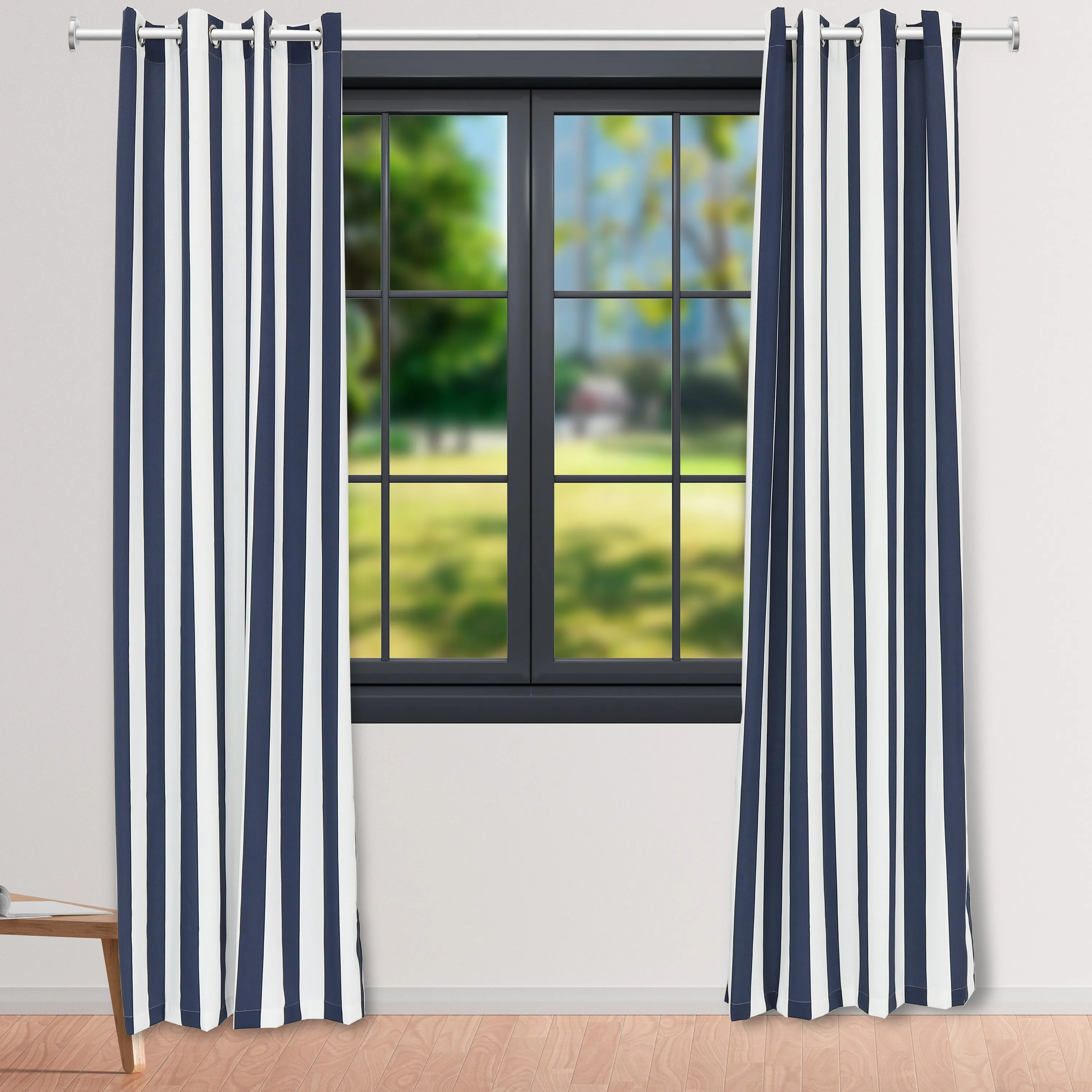 Sunnydaze Designer Eyelet Outdoor Curtain Panels - 52" x 108"