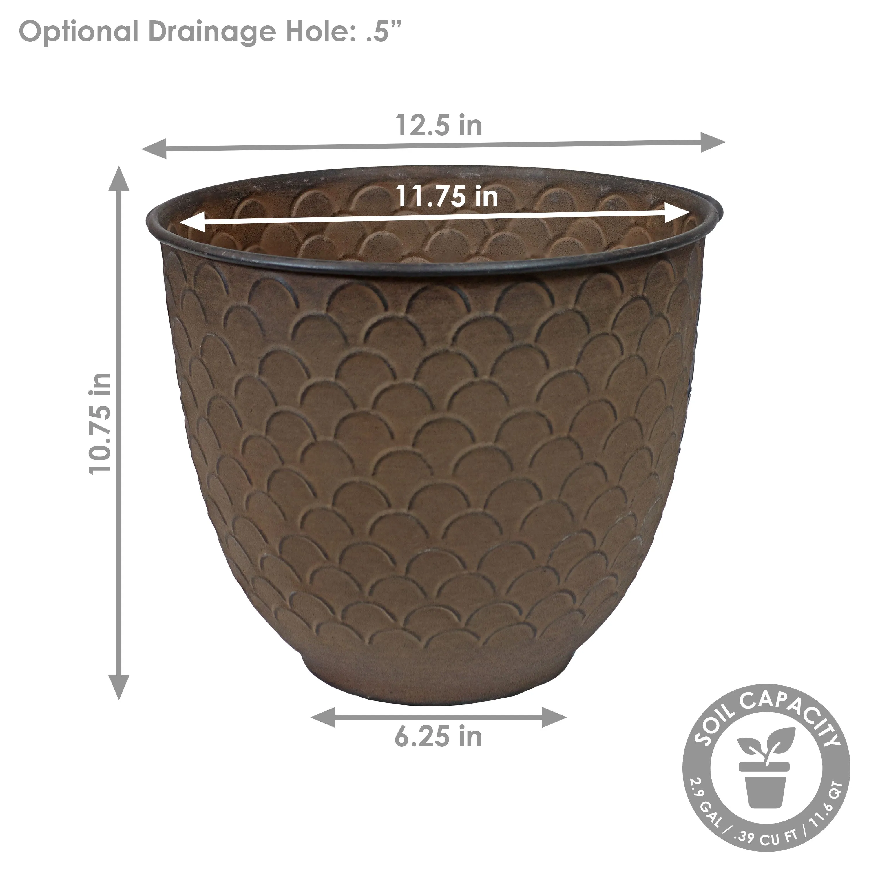 Sunnydaze Dinah Metal Outdoor Plant Pots - 12.5"