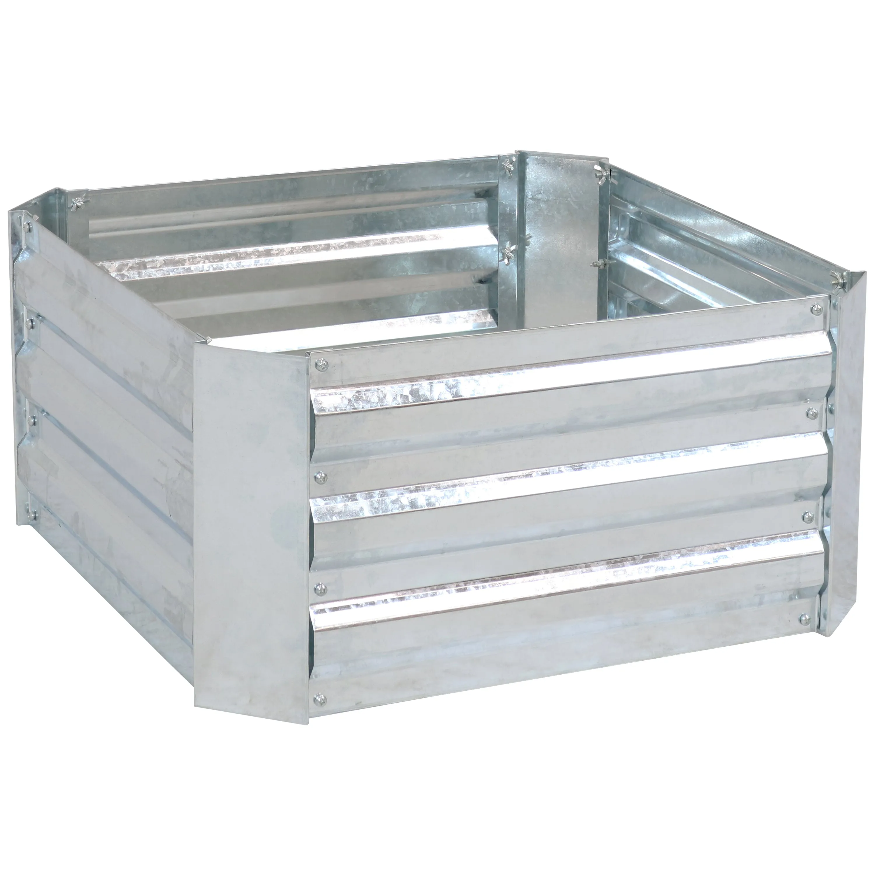 Sunnydaze Galvanized Steel Raised Garden Bed - Square - 24"