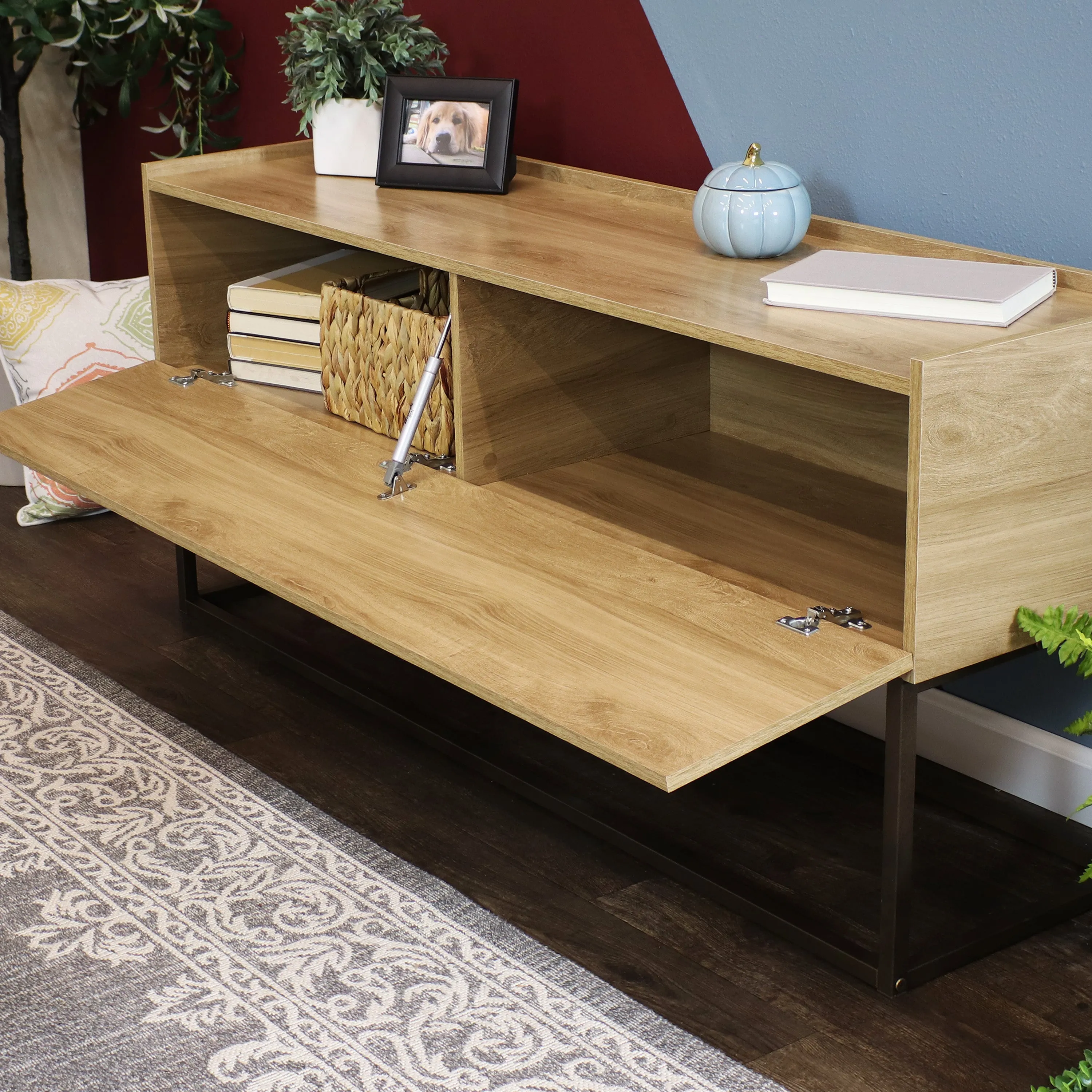 Sunnydaze Industrial Console Table - Brown - 54.75 in