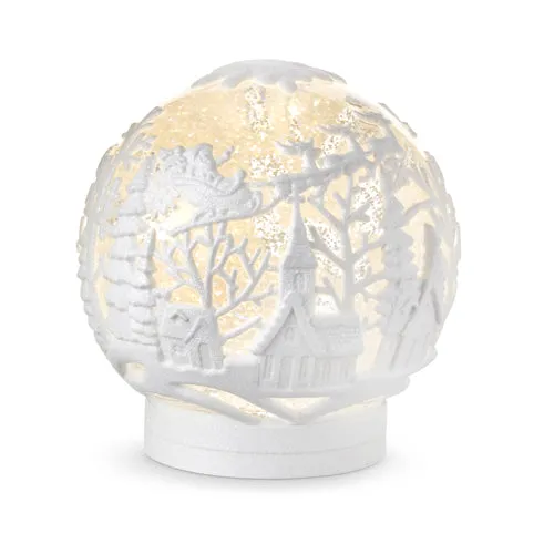 Town Scene Lighted Glitter Water Globe