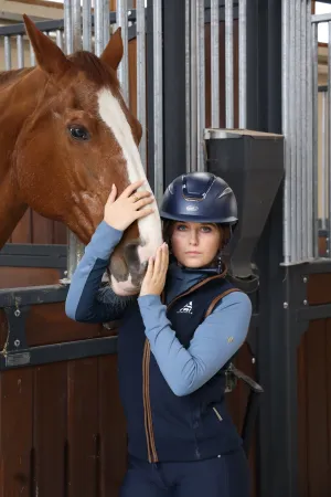 TRI Equestrian Ladies Fleece Gilet with Logo Navy