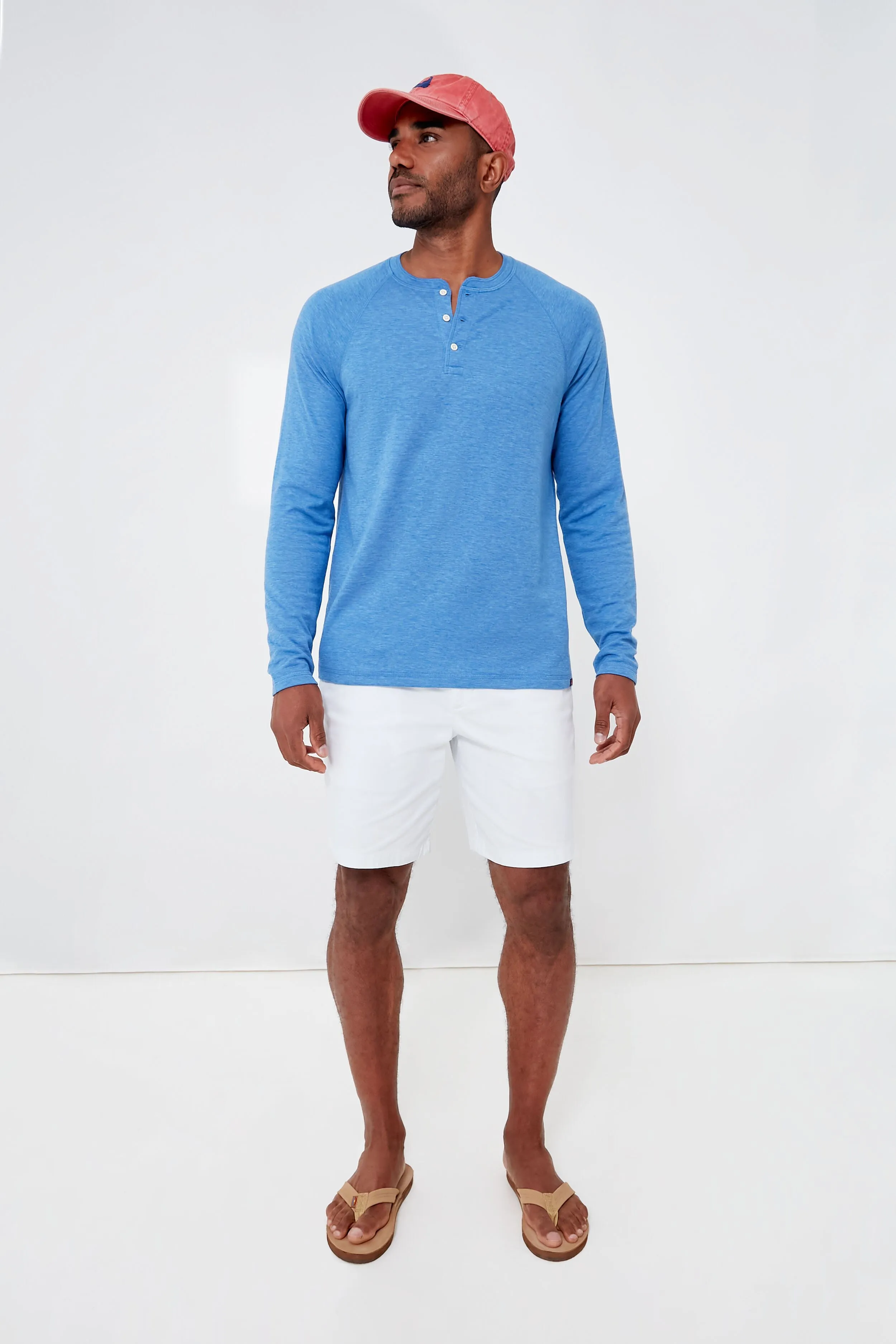 Ultra Marine Heather Cloud Long Sleeve Henley