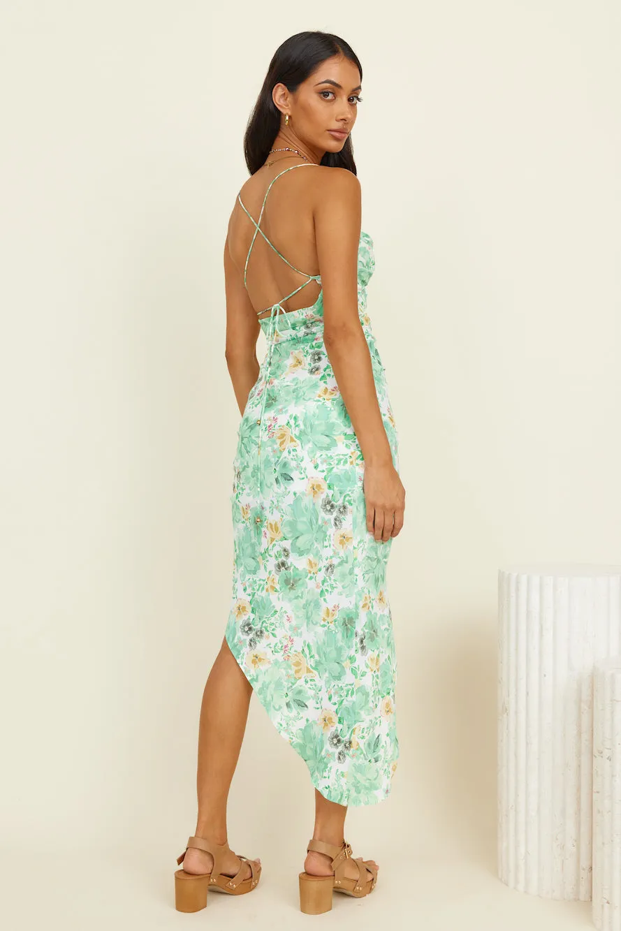 Under The Clouds Midi Dress Green