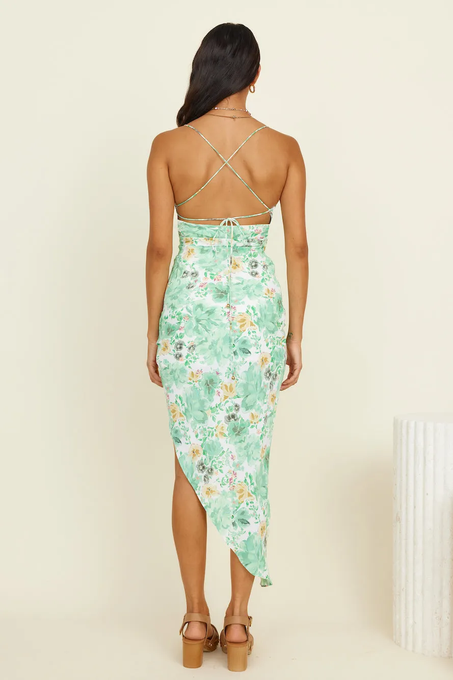 Under The Clouds Midi Dress Green