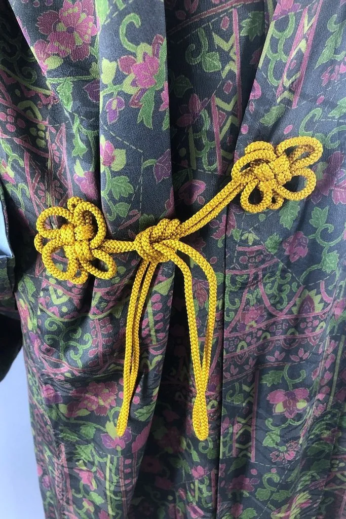 Vintage Silk Kimono Wrap Jacket