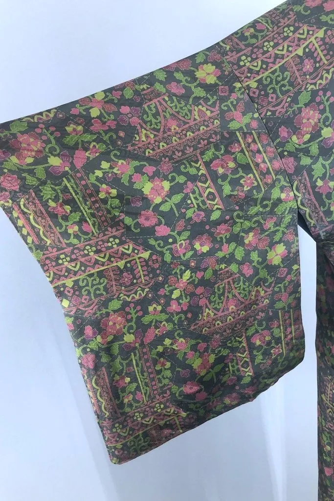 Vintage Silk Kimono Wrap Jacket