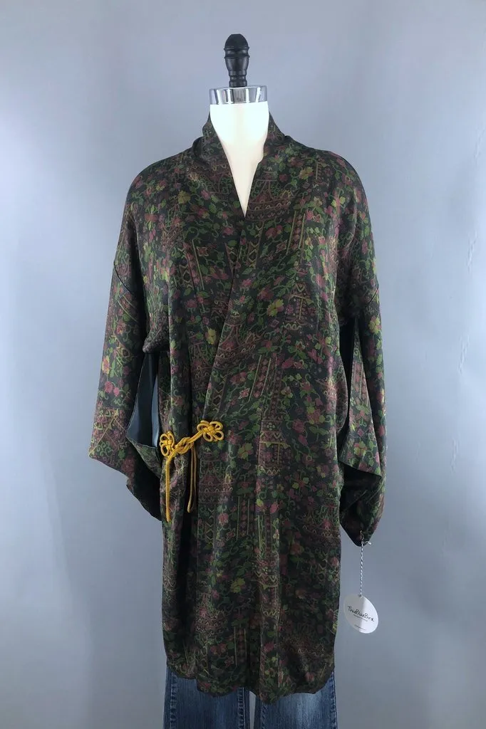Vintage Silk Kimono Wrap Jacket
