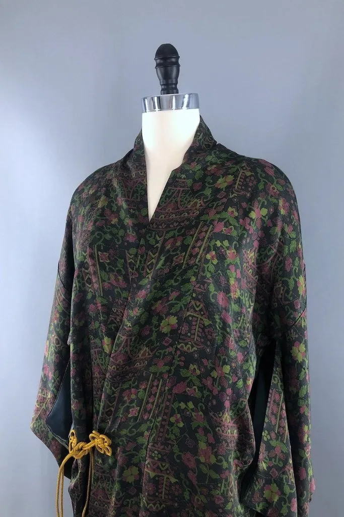 Vintage Silk Kimono Wrap Jacket