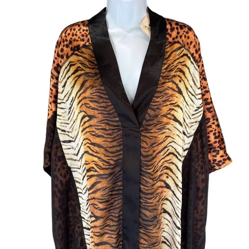 We are HAH Haht Eye of the Tiger Caftan Kimono Robe Size Small New