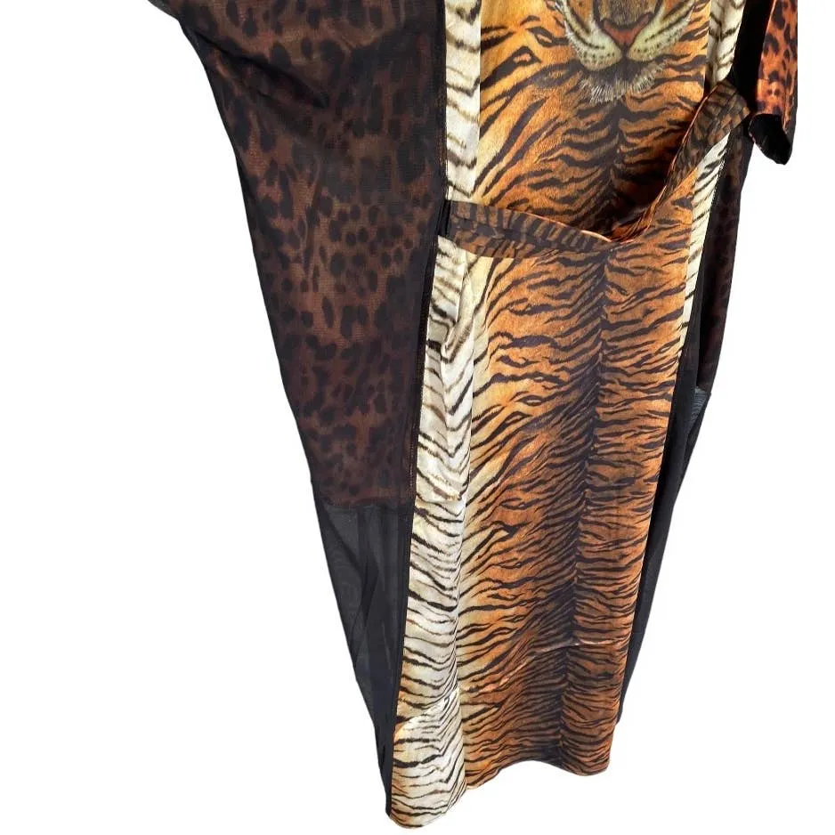 We are HAH Haht Eye of the Tiger Caftan Kimono Robe Size Small New