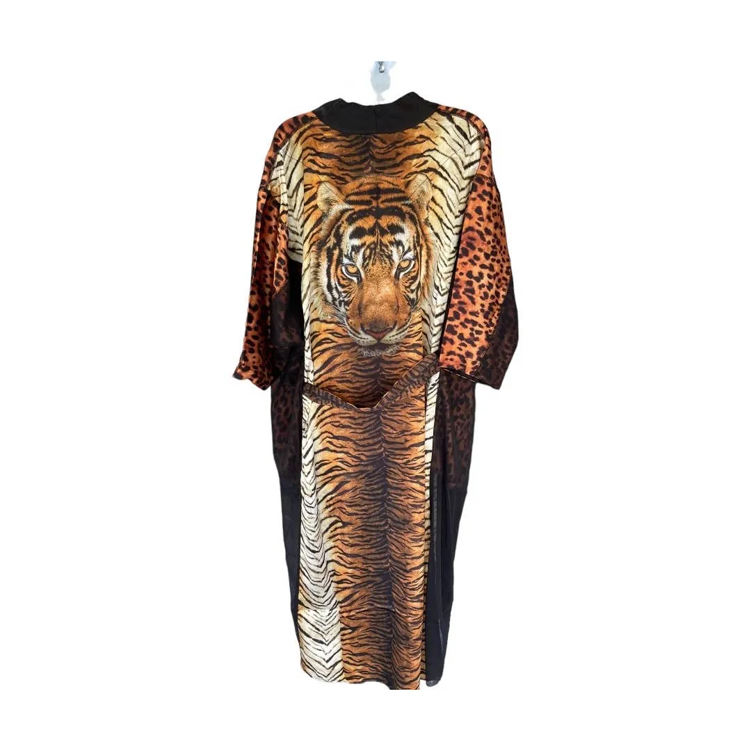 We are HAH Haht Eye of the Tiger Caftan Kimono Robe Size Small New