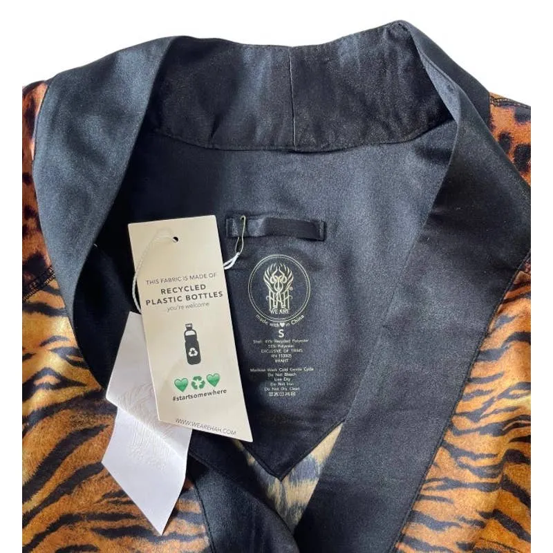 We are HAH Haht Eye of the Tiger Caftan Kimono Robe Size Small New