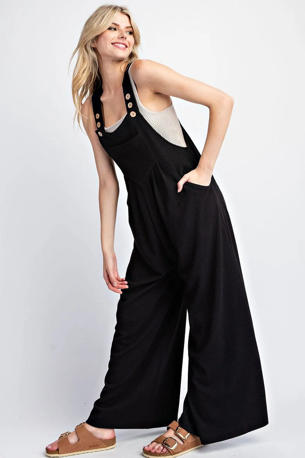 Wide Leg Overall Jumpsuit