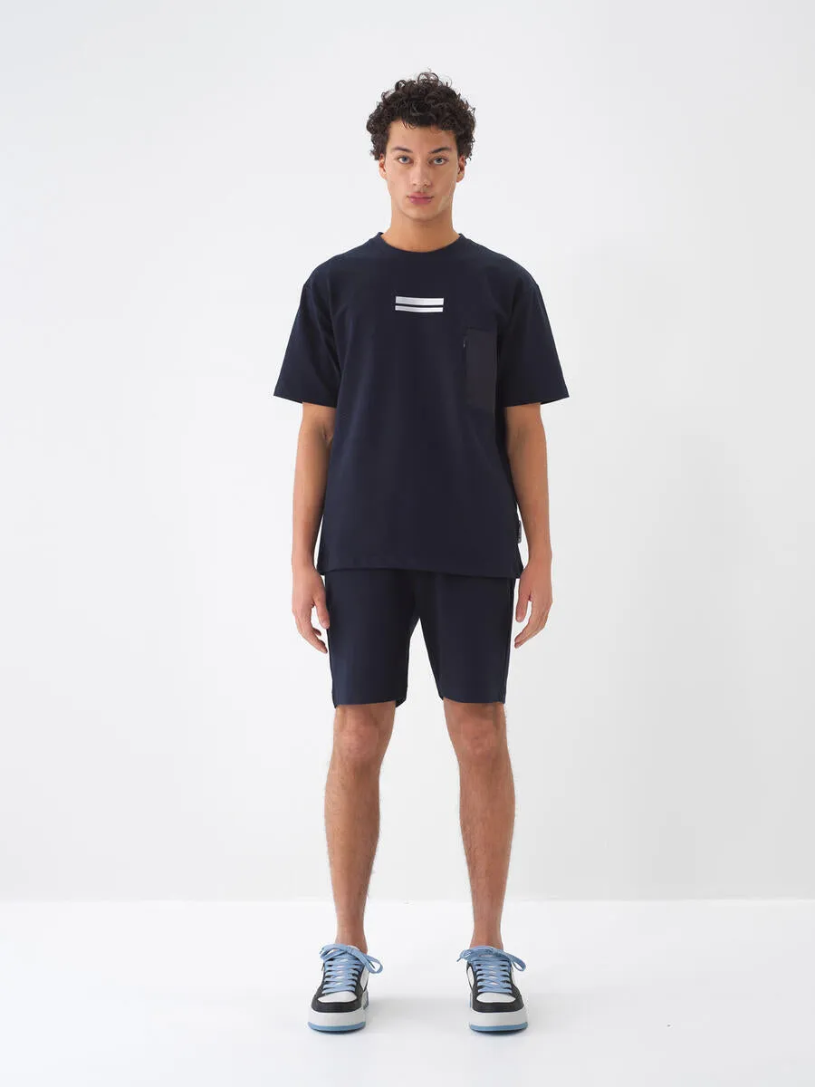Xint Cotton Oversized Navy T-shirt